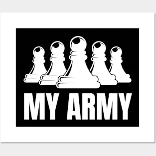 Chess Pawn Army Tactics Sport Nerd Funny Checkmate Posters and Art